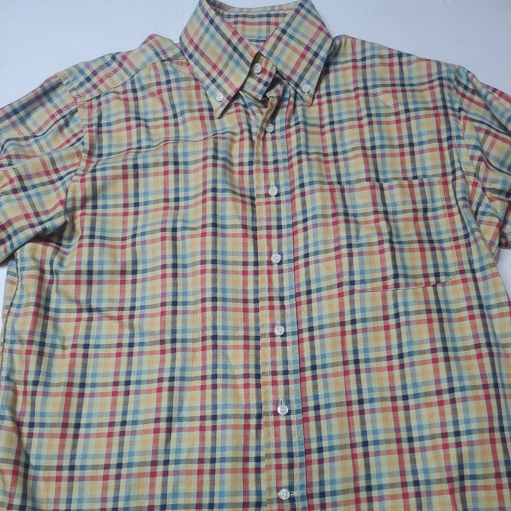 EUC Ingram Italy Multi Color Check Button Down Dre